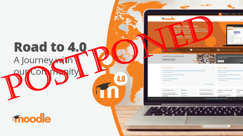 Moodle 4.0 uitgesteld