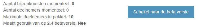 Knop om te schakelen naar de beta versie